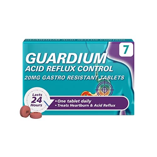 Image of Guardium Esomeprazole Tablets, 7 Gastro Resistant Pills for Acid Reflux, Indigestion, Heartburn, GERD, GORD, 24-Hour Antacid Protection, Supports Digestion & Relieves Nausea