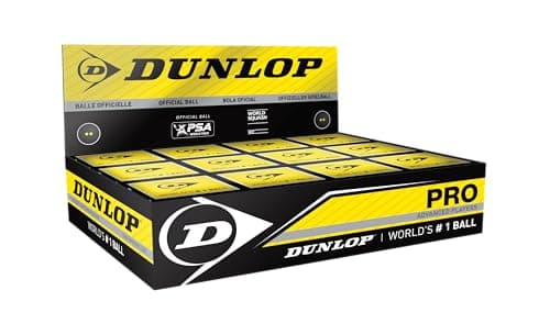 Image of Dunlop Squash Balls Pro Double Yellow, 12 Balls, Official Tournament Squash Ball