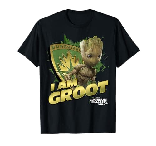 Image of Marvel Guardians Vol.2 I AM GROOT Shield Splash T-Shirt T-Shirt