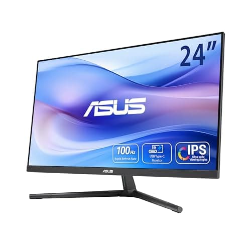 Image of ASUS VU249CFE Eye Care Gaming Monitor – 24", FHD (1920x1080) 100 Hz, IPS, Adaptive-Sync, USB Type-C port with 15-watt Power Delivery, DisplayWidget Center, EyeCare Plus technology, Black Colour