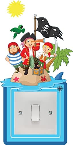 Image of Pirate Light Switch Surround Art Vinyl Wall Stickers Children's Bedroom