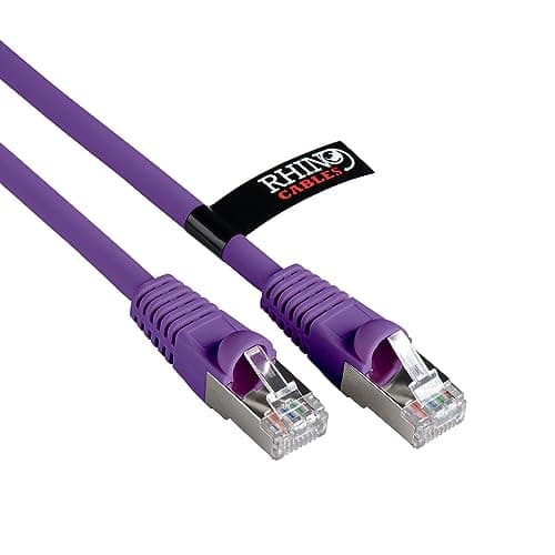 Image of rhinocables CAT 6a Ethernet Cable | 10Gbps S/FT High-Speed & Large Bandwidth Data Transfer | Reliable LAN Network RJ45 Cable | Wi-Fi Broadband Cable for Seamless Gaming & Streaming (5m, Purple)