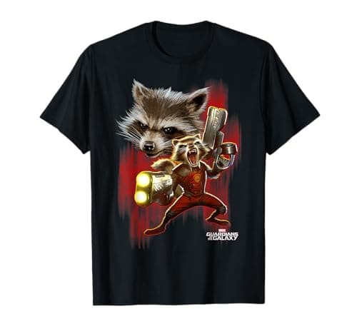 Image of Marvel Guardians Of The Galaxy Twisted Rocket T-Shirt
