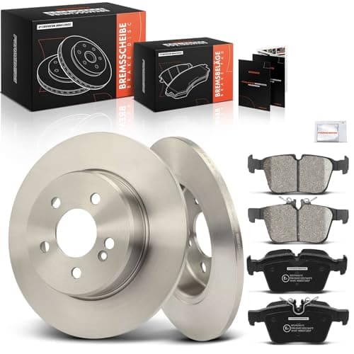 Image of Frankberg Brake Kit incl. 2x Brake Disc + 4x Brake Pad Rear Compatible with C-Class T-Model S205 C-Class Cabriolet A205 Replace# 0084201320, 0004203602