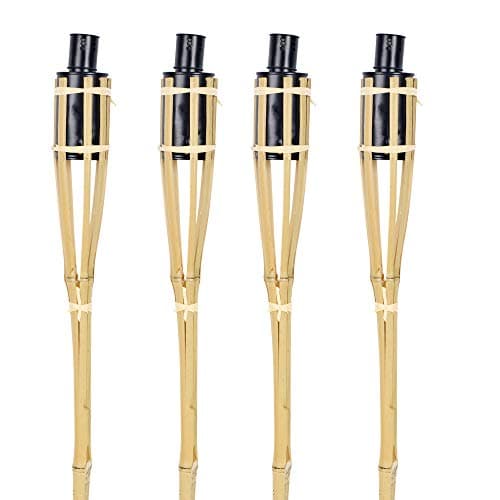 Image of 2ft 1/2/4 or 6 Bamboo Torch Lantern Garden Oil Paraffin Outdoor Lighting Burner (4)