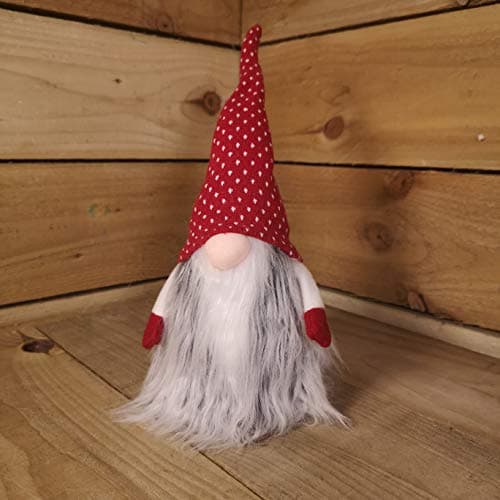 Image of Festive 34cm Cuddly Santa Gonk Indoor Christmas Decoration Red Hat With White Spots