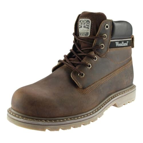 Image of Mens Fashion Boots Woodland Leather Boots - Brown Crazy Horse Leather, Mens UK 10 / EU 44