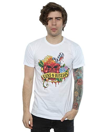 Image of Guns N' Roses Men's Heart Skull T-Shirt XX-Large White