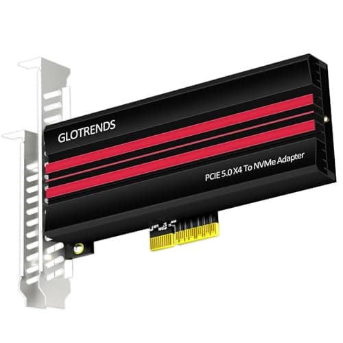 Image of GLOTRENDS PA19 M.2 NVMe to PCIe 5.0 X4 Adapter for M.2 NVMe SSD, Large Aluminum Heatsink Cover, Regular and Low-Profile Bracket
