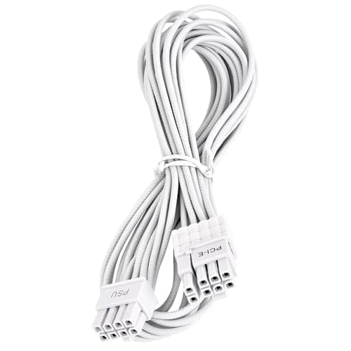 Image of Certusfun PCIE Cable for Corsair, 65CM Male to Male 8 Pin to 6+2 Pin GPU Power Cable for Thermaltake, ARESGAME Modular Power Supply (25'') (White 16AWG [V.2026])