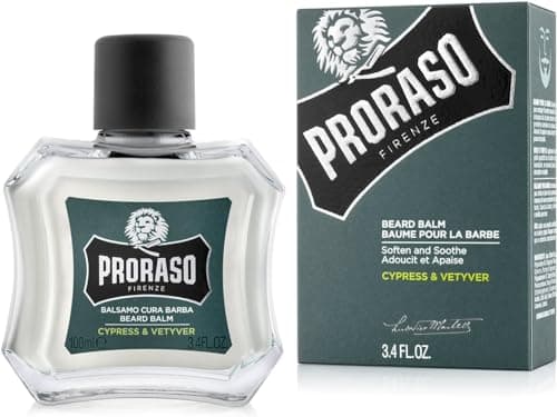 Image of Proraso Beard Balm, Cypress & Vetyver, 100ml, Fresh Scented Beard Balm for Men Softens, Protects and Eases Itching and Discomfort, Made in Italy