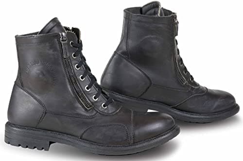 Image of Falco Aviator Motorcycle Boots, Black, Waterproof with Double Zip