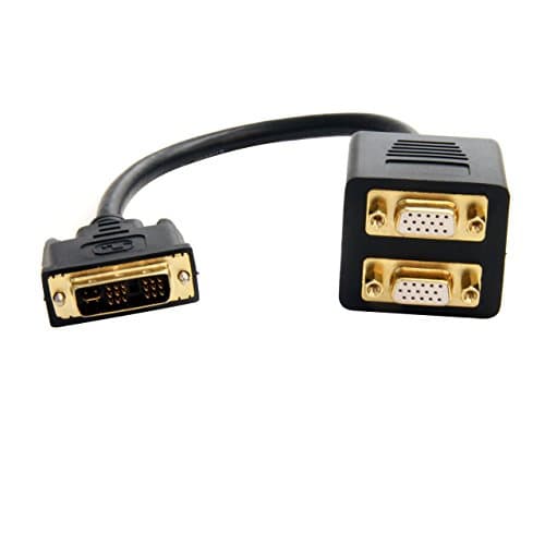 Image of StarTech.com 1 ft / 30cm DVI to Dual VGA Y Splitter Cable - DVI-I Analog to Dual VGA, 1x DVI-I (M), 2x VGA (F) (DVISPL1VV)