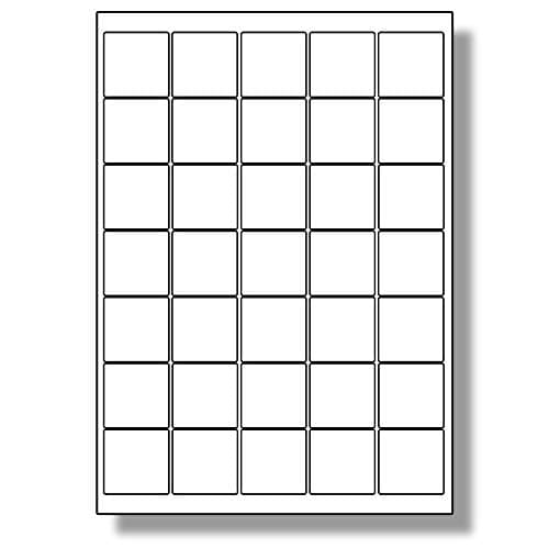 Image of Label Planet® 35 Per Page/Sheet, 5 Sheets (175 Sticky Small Square Labels), White Blank Matt Plain A4 Stickers, for Laser/Copier or Inkjet Printer, UK LP35/37/SQ, 37 x 37 MM, General Use/All Purpose