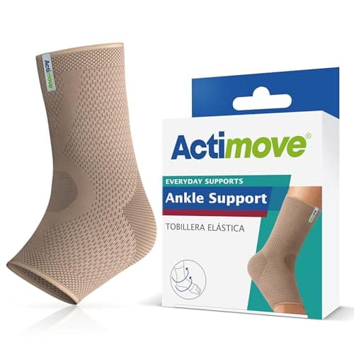 Image of Actimove Everyday Supports Ankle Support for Men and Women - Helps with Pain Relief and Swelling – For Chronic Ankle Pain and Overuse Ankle Injuries – Left/Right Wear – Beige, Medium