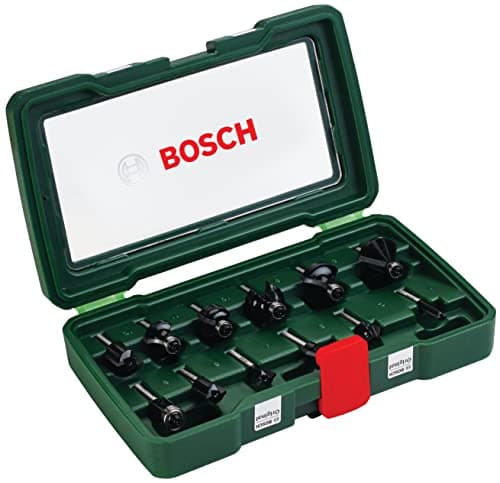 Image of Bosch 12-Piece Router Bit Set (for Wood, Shank Ø 1/4", Accessory Routers)