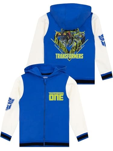 Image of Transformers Boys Hoodie | Autobots Cotton Hoodie | Optimus Prime And Megatron Hooded Boys Sweatshirt | Blue 4-5 Years