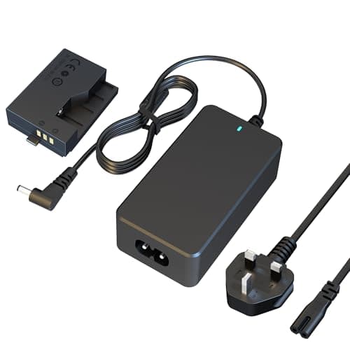 Image of HYCTP AC/DC ACK-E10 power adapter kit, fake battery DR-E10 DC coupler to replace LP-E10 battery, suitable for Canon EOS Rebel T7 T6 T5 T3 1100D 1200D 1300D 1500D 2000D camera