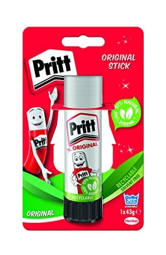 Image of Pritt Glue Stick, Safe & Child-Friendly Craft Glue for Arts & Crafts Activities, Strong-Hold adhesive for School & Office Supplies, 1x43g Pritt Stick, white