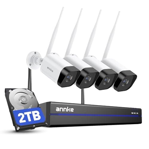 Image of ANNKE 3K Wireless Security Camera System, 10CH NVR CCTV System with 2TB HDD and 4X 5MP Security Cameras Outdoor, 100ft Night Vision, Two Way Audio, Human Detection, 24/7 Recording, IP67 Weatherproof