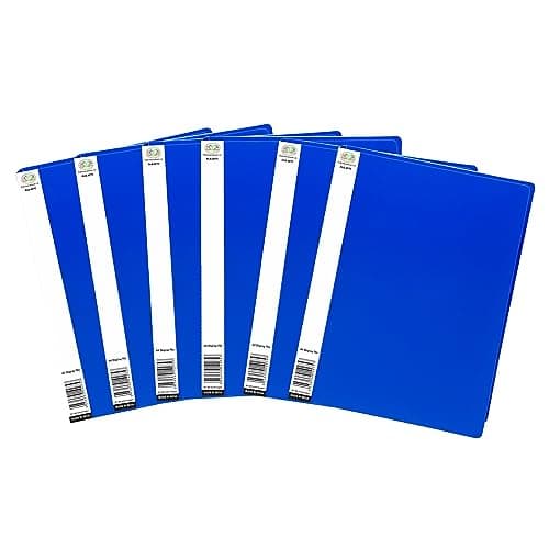 Image of M1SS 10 Folders X Blue Display File A4 Flexi Display Portfolio Book Folder with 20 Pockets Copy Safe Pockets for School, Presentations, Filing, Insurance Financial Document, Interviews
