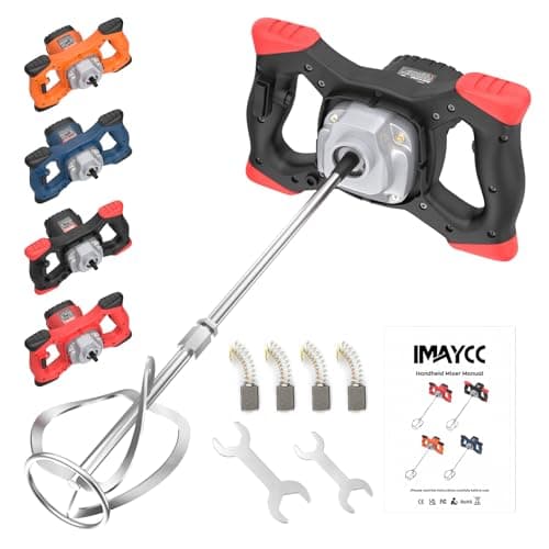Image of IMAYCC New Portable Concrete Cement Mixer, 2100W Electric Paddle Mixer Adjustable 6 Speed Handheld Plaster Grout Paint Thinset Mortar Paddle Mixer,Ideal for Mixing Feed, Plaster, Paint,etc(Black)
