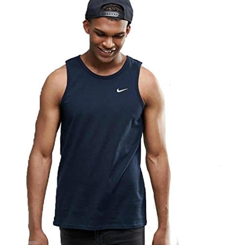 Image of Nike Mens Athletic Training Gym Vest Tank Top, S, Navy Blue
