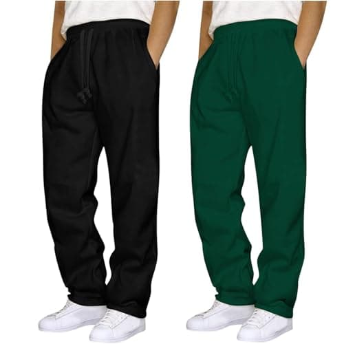 Image of Mens Black Joggers Mens Slim Fit Joggers Gym Men Tracksuits Track Suits for Men UK Baggy Sweatpants Mens Fleece Trousers Mens Cuffed Jeans Trousers Work Trousers for Men UK Black Suit Trousers Mens