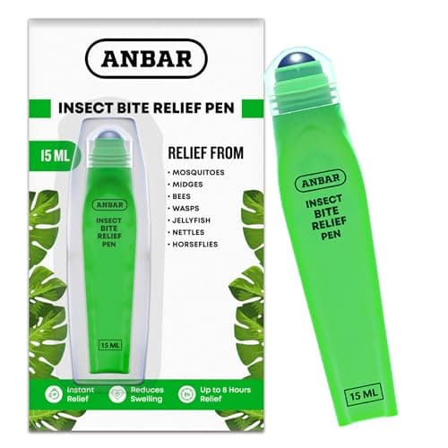 Image of Anbar Bug Bite Relief Pen for Mosquitos, Wasps, Nettles, and Insects, 15 mL, Fast Acting Instant Relief, Deet Free, Gentle on Sensitive Skin, Anti-Itch Support for Kids and Adults