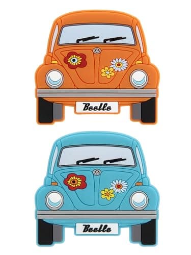 Image of BRISA VW Collection - Volkswagen Beetle Rubber Magnet - Front, fridge magnet, magnets for fridge, magnetic board, whiteboard, pin board (set of 2)