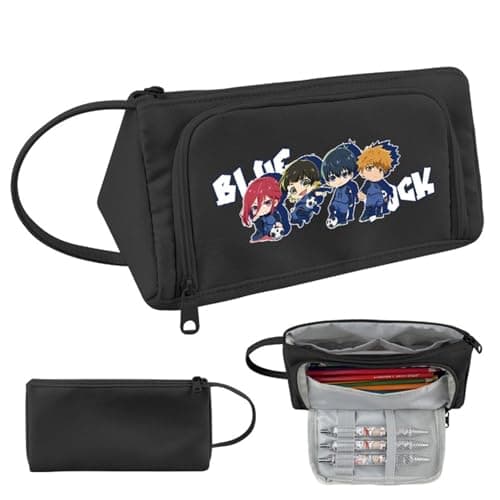 Image of DFARYUP for Blue Lo-ck Pencil Pouch, Stationery Bag Pocket Pencil Case, Pouch for School Office Teen Boy Girl, Bag(A2)