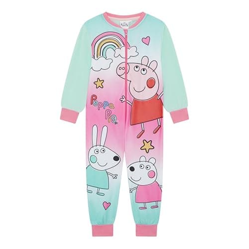 Image of Peppa Pig, Girls Onesie, Sleepsuit, All in One Pyjamas, Blue, Age 3-4 Years