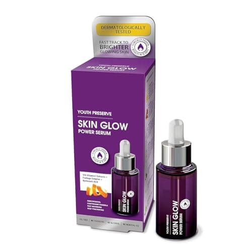 Image of Advanced Activs Youth Preserve Skin Glow Power Serum, 30ml | Vitamin C Serum for Glowing Skin (15% Vitamin C Extracts) | Fades Dark Spots & Uneven Skin | Quick-Absorbing