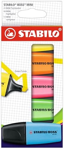 Image of STABILO BOSS MINI - Highlighter - Pack of 5 - Assorted Colours