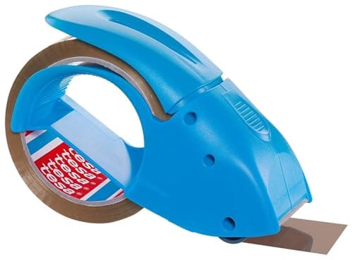 Image of tesa tesapack Hand Dispenser Pack-N-Go - Ergonomic Handheld Blue Packaging Tape Dispenser for Packing Tape, Includes 50 m x 48 mm Tape Roll