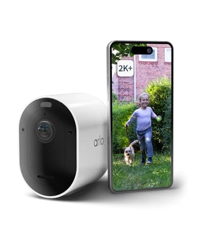 Image of Arlo Pro 5 Security Camera Outdoor Wireless, 2K Battery Operated Outdoor Camera With Advanced Colour Night Vision, Siren & Dual-Band WiFi, IP65 Rainproof, Arlo Secure Trial Included, 1 Camera, White