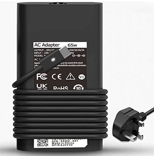 Image of 65W USB C Laptop Charger for Dell Latitude 5430 5440 5330 5340 5530 7320 7330 7340 7430 7440 7530 7640 9330 9430 9420 9520 2-in-1, Type C AC Power Adapter with Power Cord Included