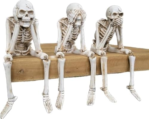 Image of Venture Vehicles Ltd 3 Wise Skeletons | Gothic Decor | See No, Hear No, Speak No