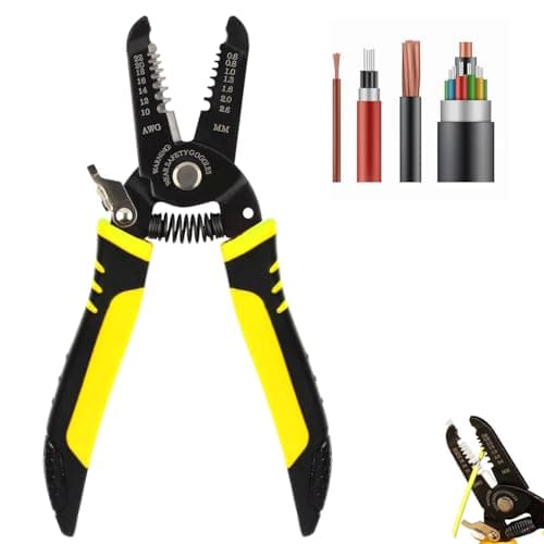 Image of Wire Stripper, Automatic Wire Stripper, 10-22 Awg Multi Gauge Wire Strippers, 7" Precise Wire Strippers Electrical, No Damage to Core, with Safety Lock,2 in 1 Cable Stripper with Spring loaded handles