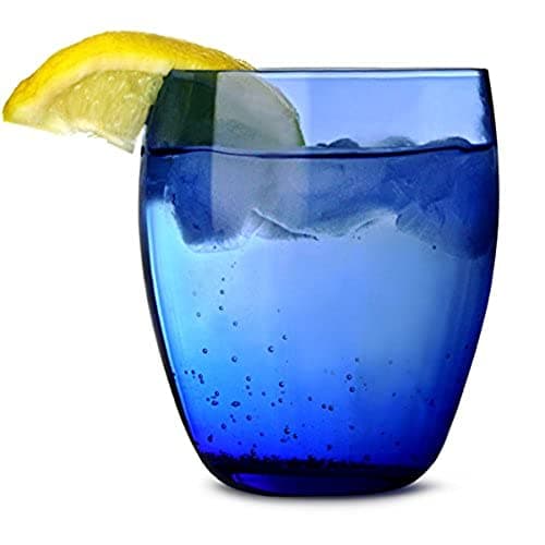 Image of Artis Blue Glass Lowball Tumblers, 350ml, Set of 4