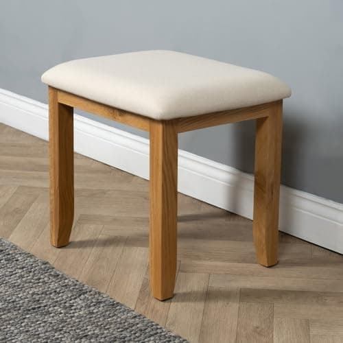 Image of Elm home and garden Quality Premium Oak Dressing Table Stool Fully Assembled