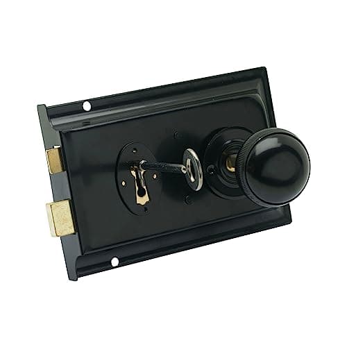 Image of Sterling SRL004KN 152 x 101 mm Rim Sashlock and Knob Set - Black