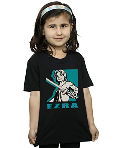 Image of Star Wars Girls Rebels Ezra T-Shirt Black 5-6 Years