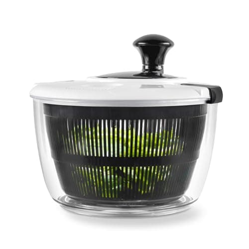 Image of Salter 3.5L Salad Spinner – Wash, Dry & Serve, Salad Prep Lettuce Dryer, Easy Use, Non-Slip Base, Add Salad Dressing, Dual Purpose Drainer, Healthy Eating/Fresh Salad, Kitchen Spinner, Black