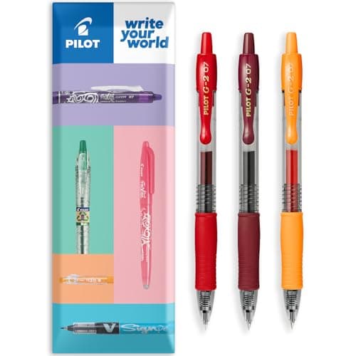 Image of PILOT G-2 Retractable Gel Ink Rollerball Pens - 0.7mm Nib Tip - In Envelope Gift Packaging - Pack Set of 3 - Red Tones Set