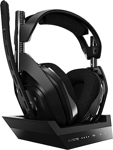 Image of ASTRO Gaming A50 Wireless Headset + Gaming Charging Station, 4th Gen, Dolby, Balancing Gaming Sound and Voice, 2.4 GHz Wireless Connection, PS5 (HDMI adapter required), PS4, PC, Mac - Black