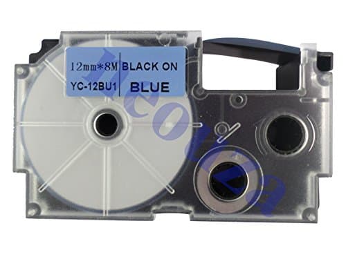 Image of Casio XR-12BU1 Black on Blue Label Tape - Black on Blue, 1.2 cm, 8 m