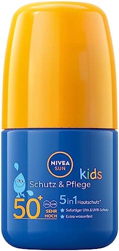 Image of NIVEA Sun Kids Protection & Care Sun Roller SPF 50+ (50 ml), Sun Cream Roll-On with SPF 50+, Extra Waterproof Sun Lotion for Children as a Practical Scooter