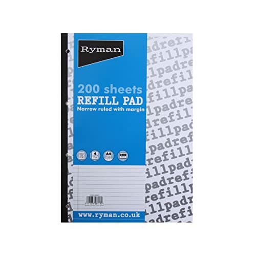 Image of Ryman Refill Pad A4 Narrow Ruled With Margin 400 Pages 200 Sheets