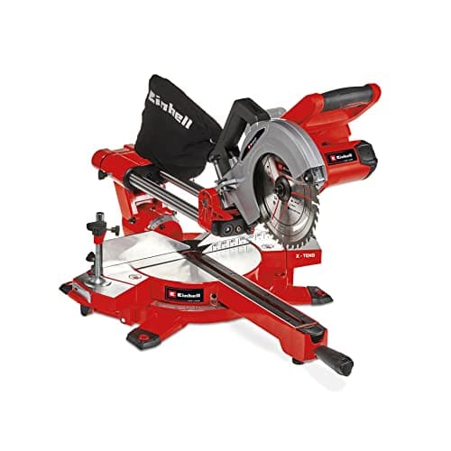 Image of Einhell Cordless Sliding Mitre Saw 36V Power X-Change, 310mm Drag, LED, Dust Extraction, 45° Mitre, +/-47° Bevel, Single Bevel Circular Saw, Without Battery TE-SM 36/210 Li